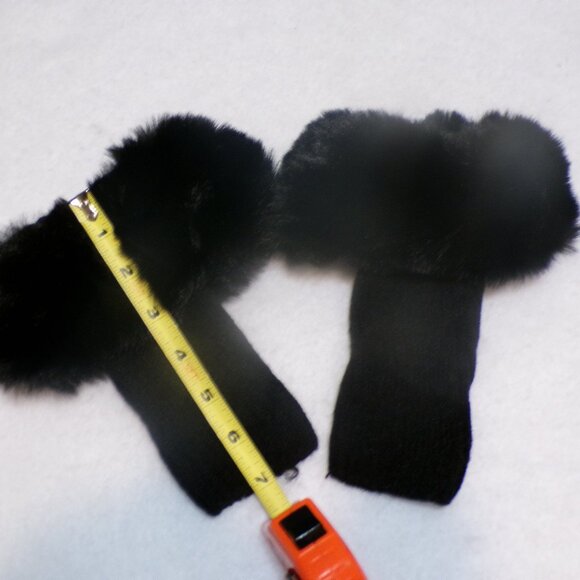 NEW Faux Fur Black Boot Toppers Ribbed Knit - Picture 4 of 5